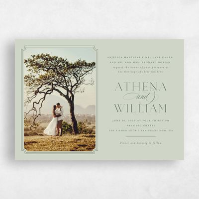 Grassy Sage, Green Wedding Invitation - Constance Photo