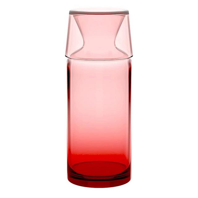 Rakle Bedside Water Carafe – 23.6oz Water Carafe with Glass – Clear / Colored Water Pitcher for Nightstand, Bedroom, Bathroom – Glass Water Carafe for Mouthwash, Water, Lemonade, Juice