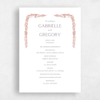 Multi-Colored Wedding Program - Kenela