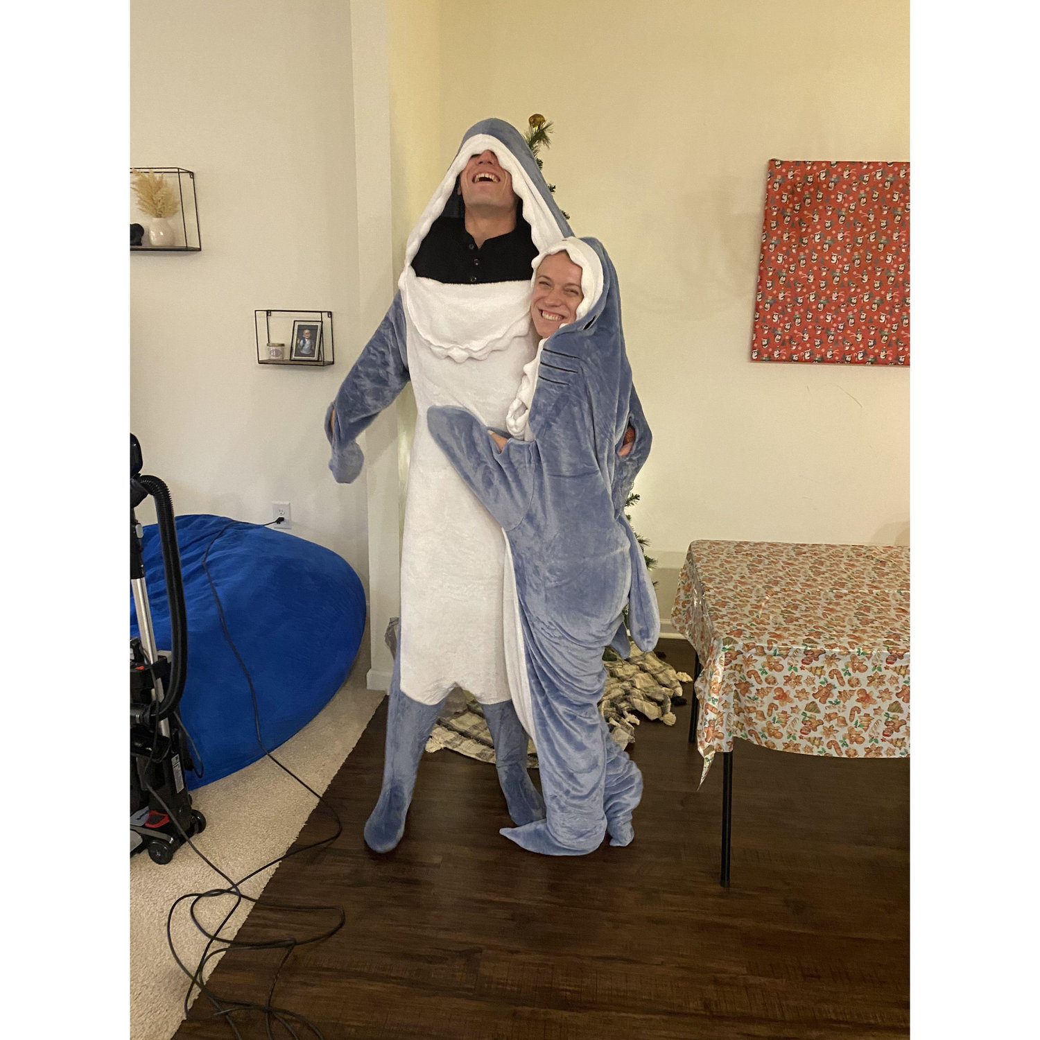 Matching shark blankets!