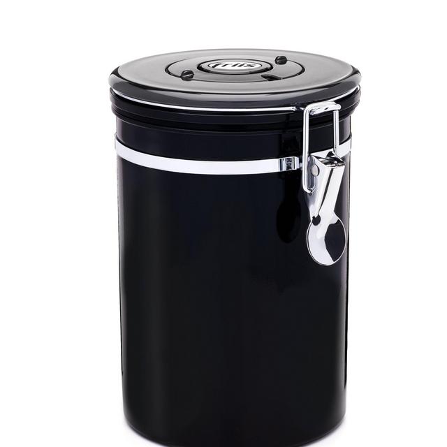 Friis Stainless Steel Coffee Vault, 16-Ounce, Black