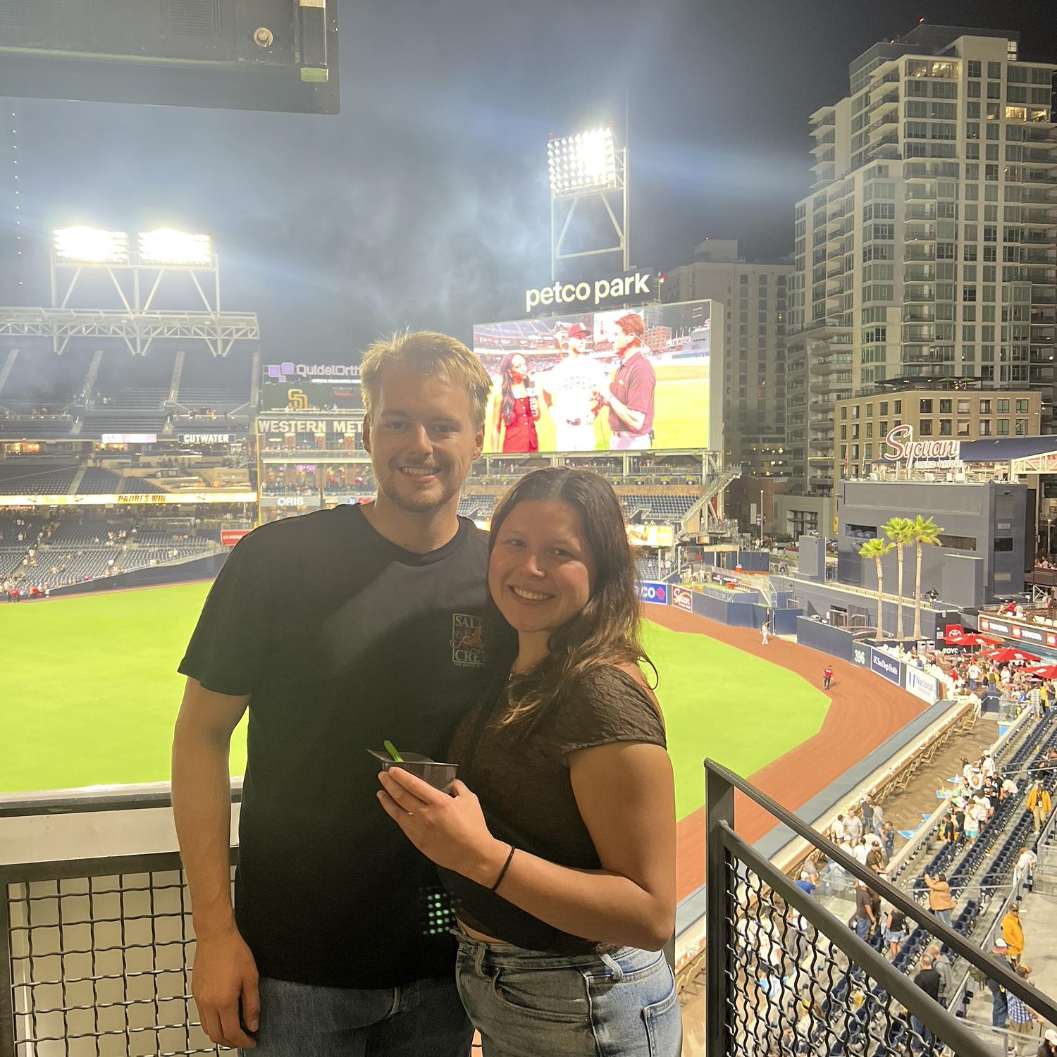 Our first big trip together to San Diego and we got to go see a Baseball game