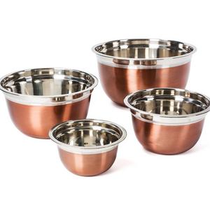 Stainless Steel Mixing Bowls Set - Rose Gold Stackable Nesting Bowls - Polished Matte Finish - Set of 4 by Colleta Home