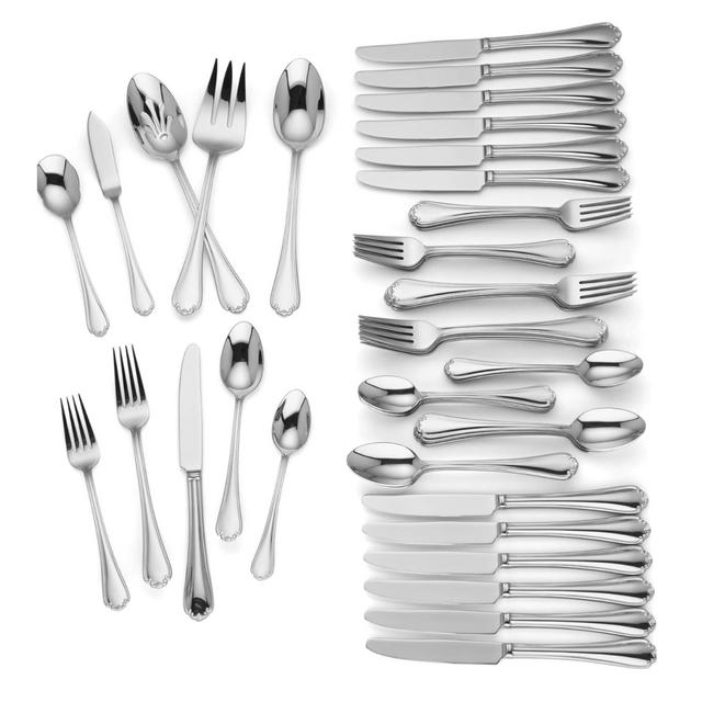 Lenox Chelse Muse 65-Piece Flatware Set, 9.60 LB, Metallic