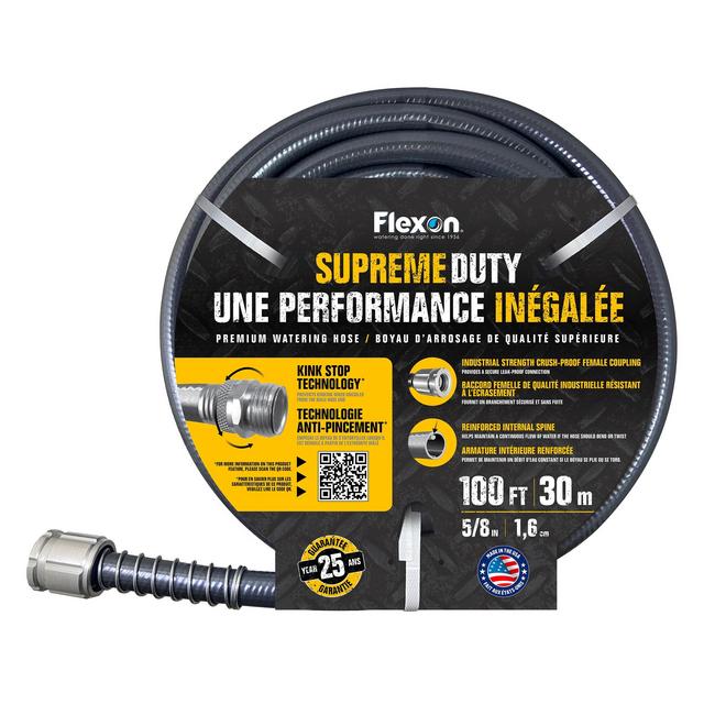 FLEXON 5/8-in x 100-ft Premium-Duty Kink Free Vinyl Gray Hose