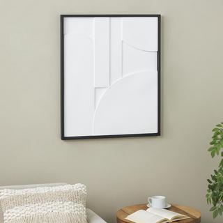 Geometric Dimensional Curved Art Deco Framed Wall Art