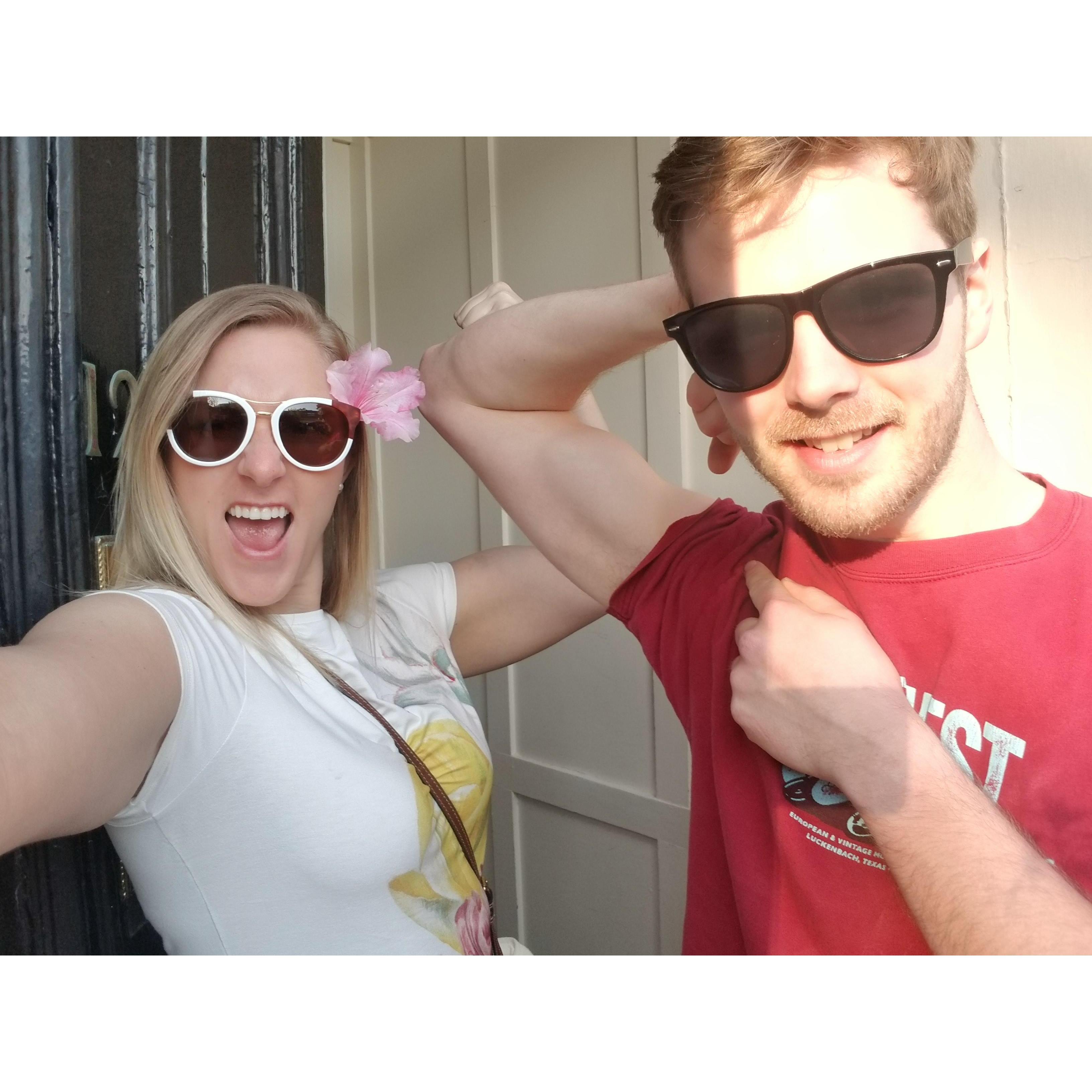 Acting silly in our first home Belfast, Northern Ireland