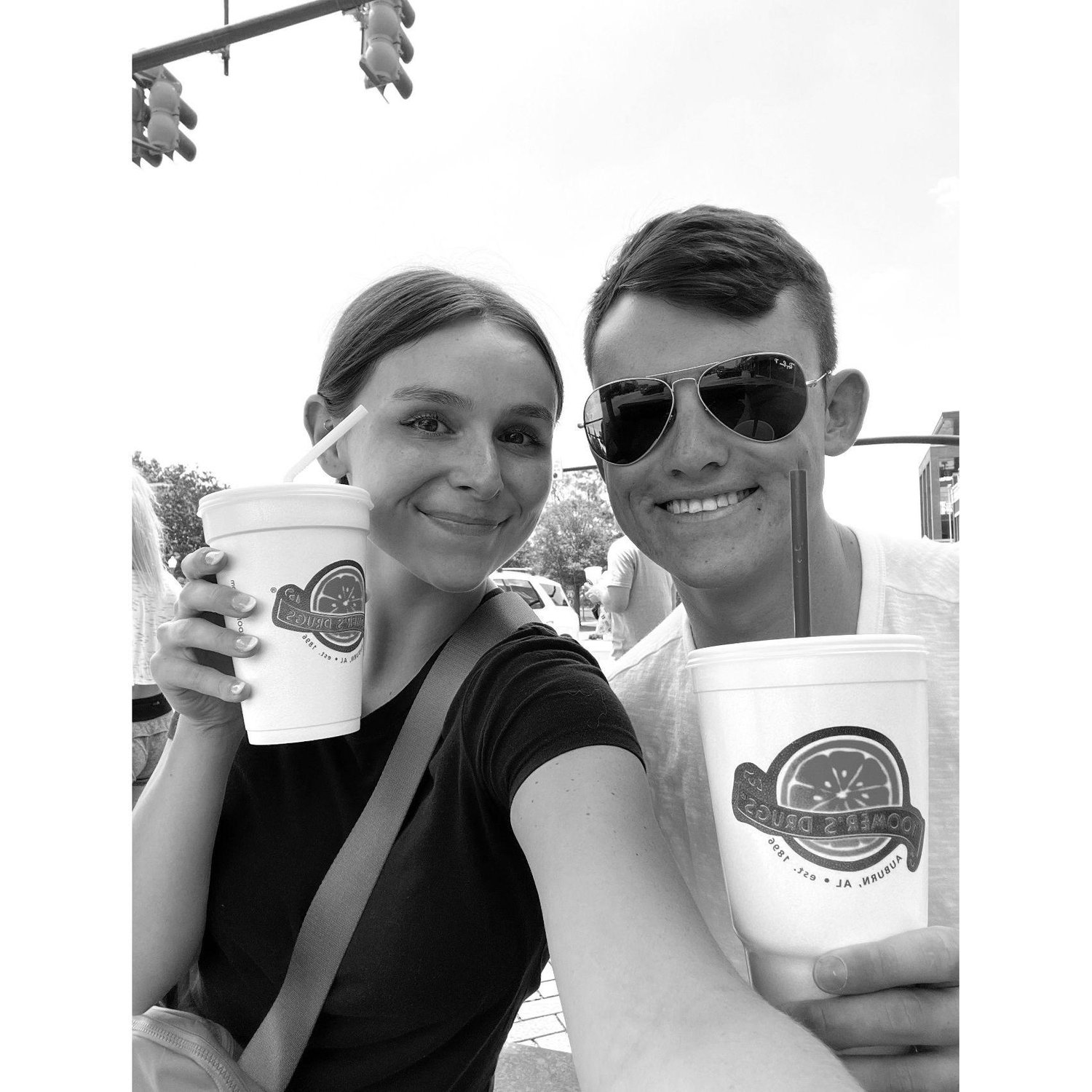 He knows she needs her sweet treat of Toomer's lemonade and Taco Mama on the drive to Florida for beach week