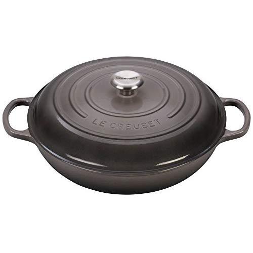 Le Creuset Signature Enameled Cast-Iron 5-Quart Round Braiser, Oyster