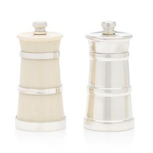 Moda Domus Silver Pepper and Ivory Salt Shaker Set