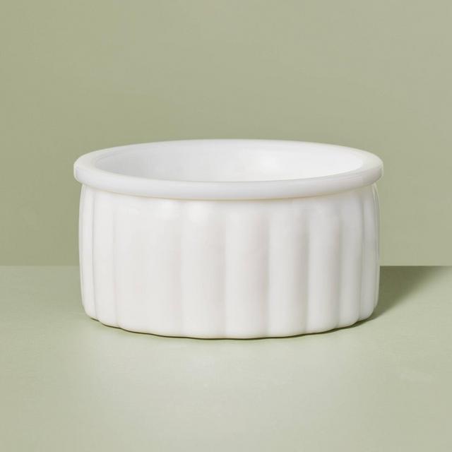 Ribbed Milk Glass Bath Trinket Dish White - Hearth & Hand™ with Magnolia