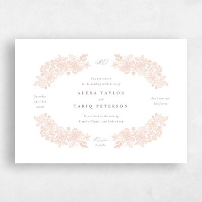 Beige Wedding Invitation - Siena Landscape