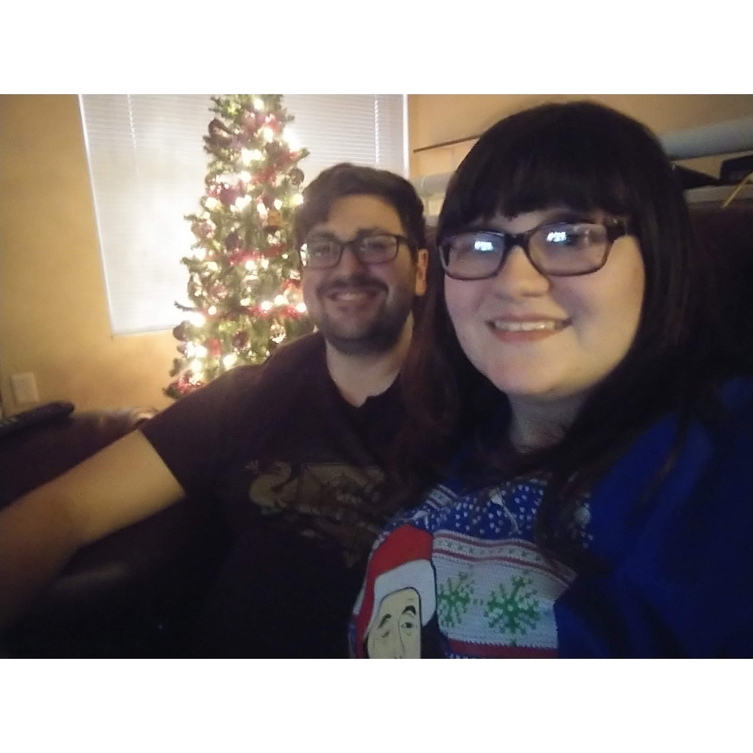 Our first Christmas tree, circa 2019.