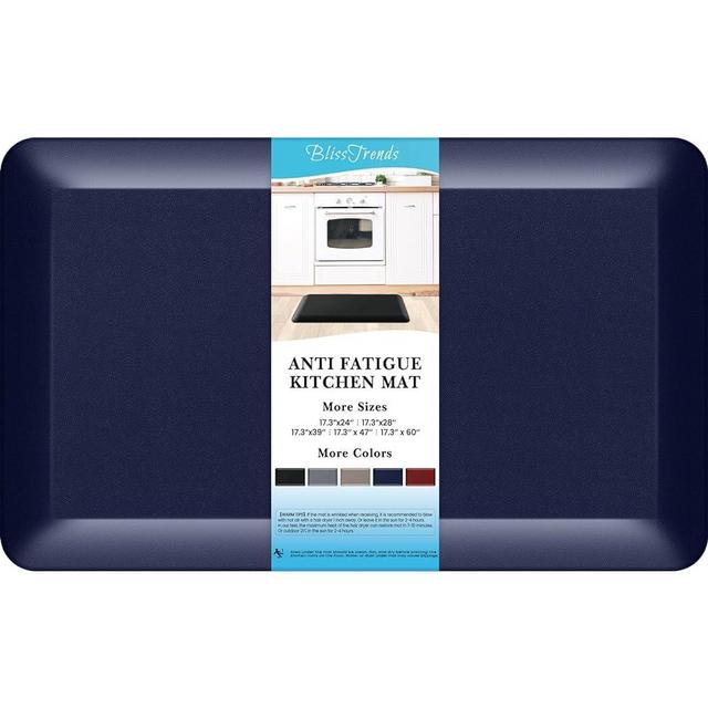 4/5 Inch Thick Kitchen Rugs, Cushioned Kitchen Mats, Anti Fatigue Mat for Floor, Non-Skid Washable Rug Set, Waterproof Standing Desk Mat, Heavy Duty Comfort Foam Mats for Home, Office, 17.3"*28", Blue