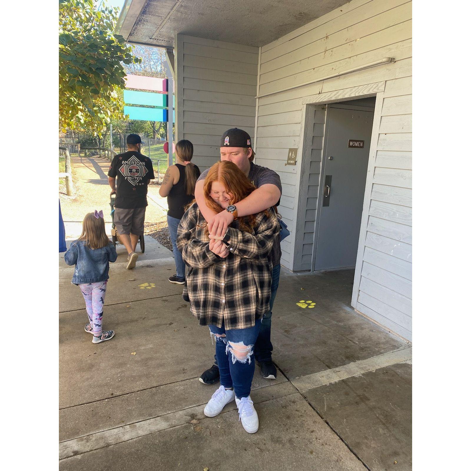 This was our 2nd date, his mom and dad took a picture of us!