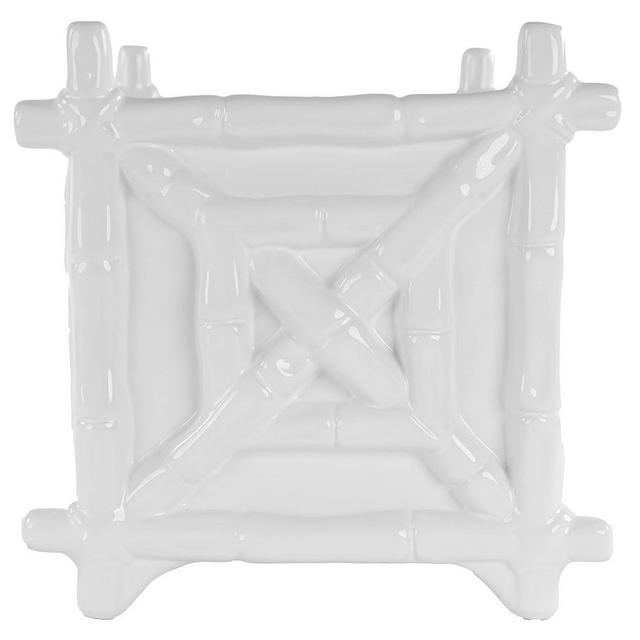 Lilly Pulitzer Small Planter for Indoor Plants or Flowers, Ceramic Pot with Drainage, Resort White (Bamboo)