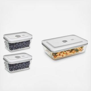 Fresh & Save 3-Piece Glass Food Storage Vacuum Meal Prep Container