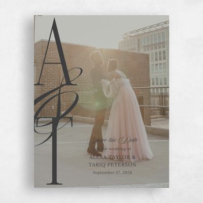 Dark Charcoal, Black Wedding Save the Date - Kellan Photo