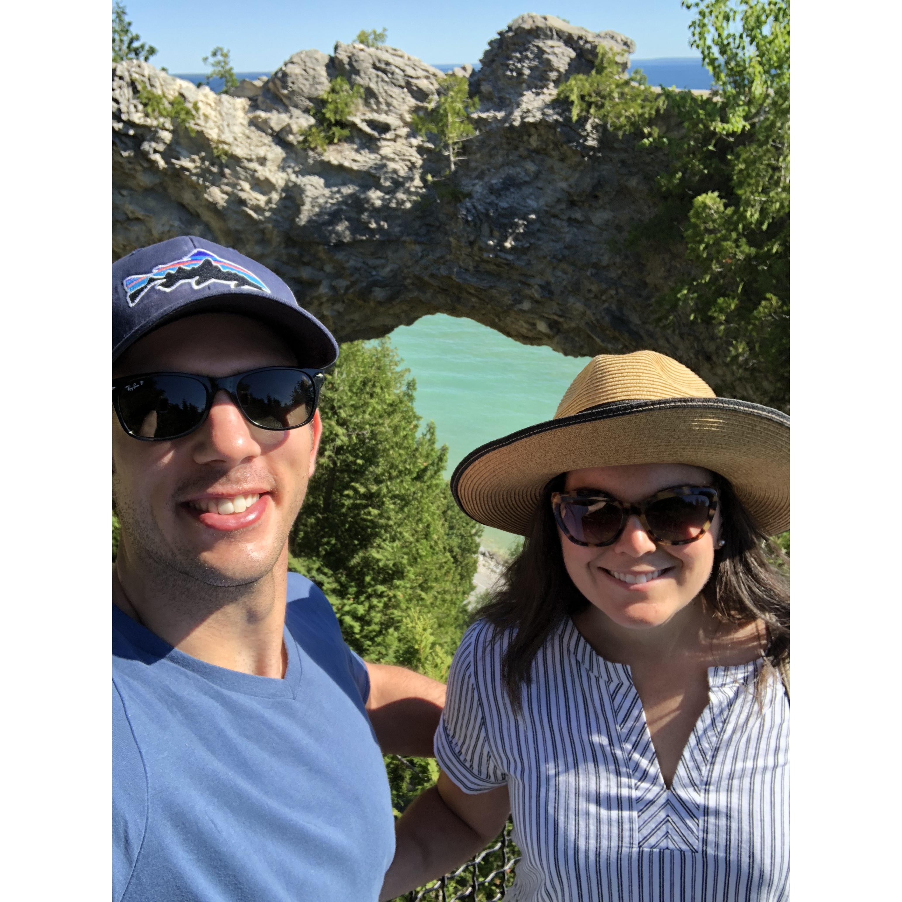 We took a trip to Mackinaw Island during the July 4, 2018 trip and biked the 8.2 miles around the island. During the ride, we pulled off and climbed what felt like a million stairs to reach Arch Rock.