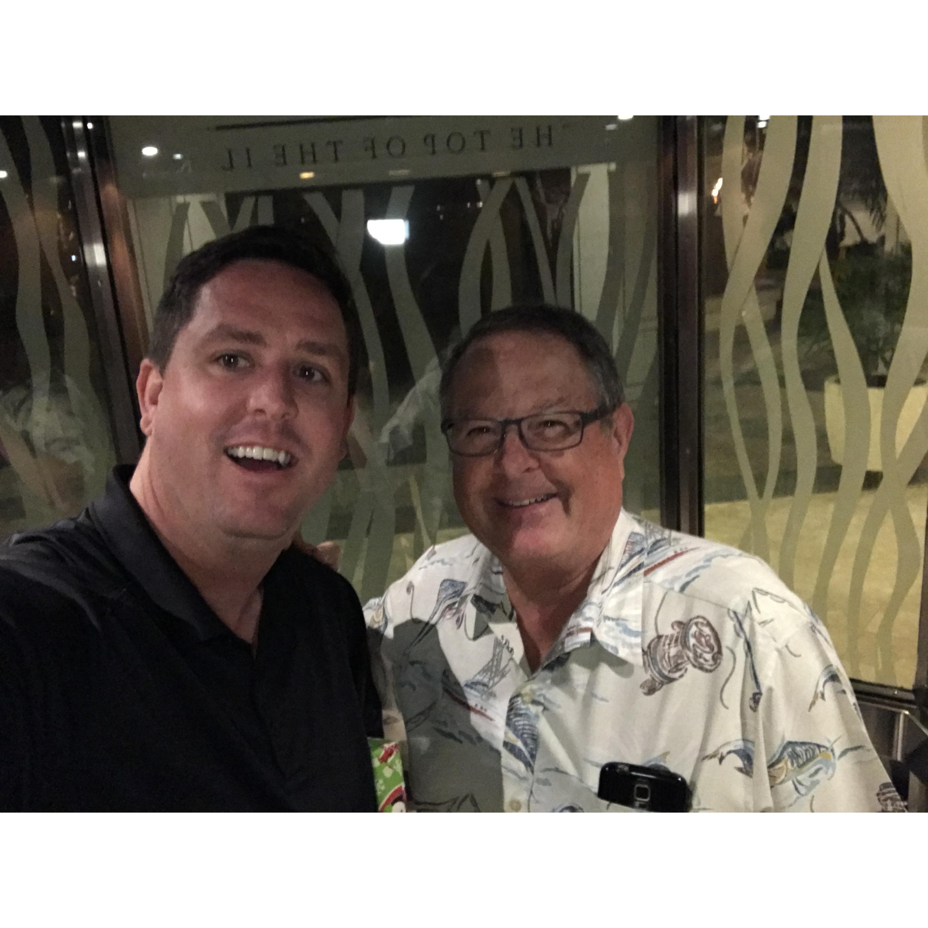 Evans stepdad Richard visiting from the Big Island