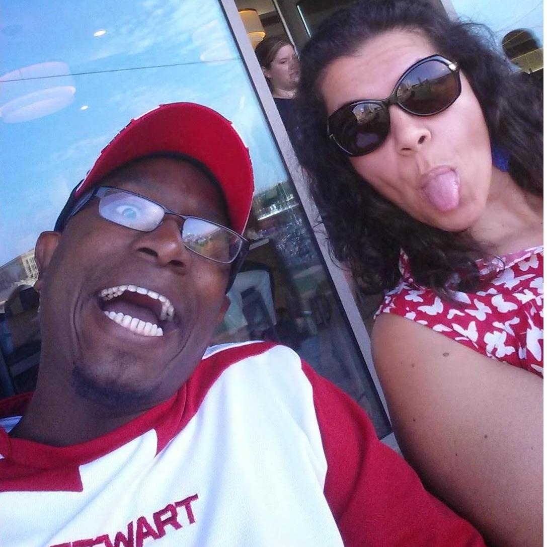 Our early dating days were made up of fun outings we could do on the cheap - this is us at a Charlotte Knights ballgame during their first season at a new ballpark.