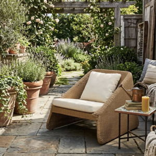 Wicker & Metal Outdoor Chair