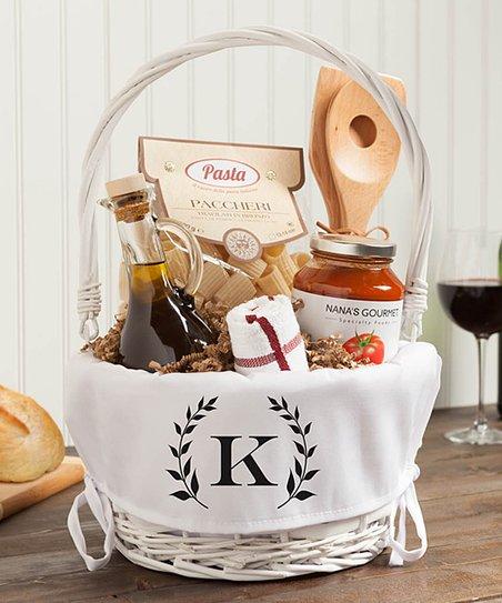 Initial Personalized Lined Wicker Basket for Flower Girl