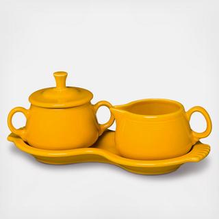 4-Piece Sugar Bowl and Creamer Set with Tray