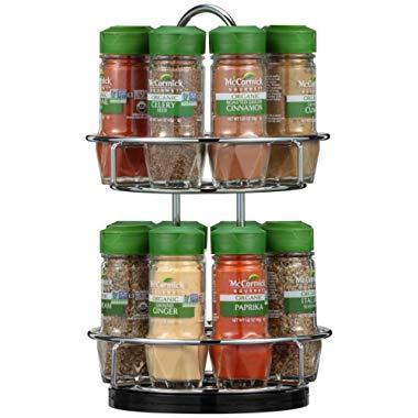 McCormick Two Tier Chrome Organic Spice Rack (Perfect Holiday Gift for your Favorite Cheif or Baker)
