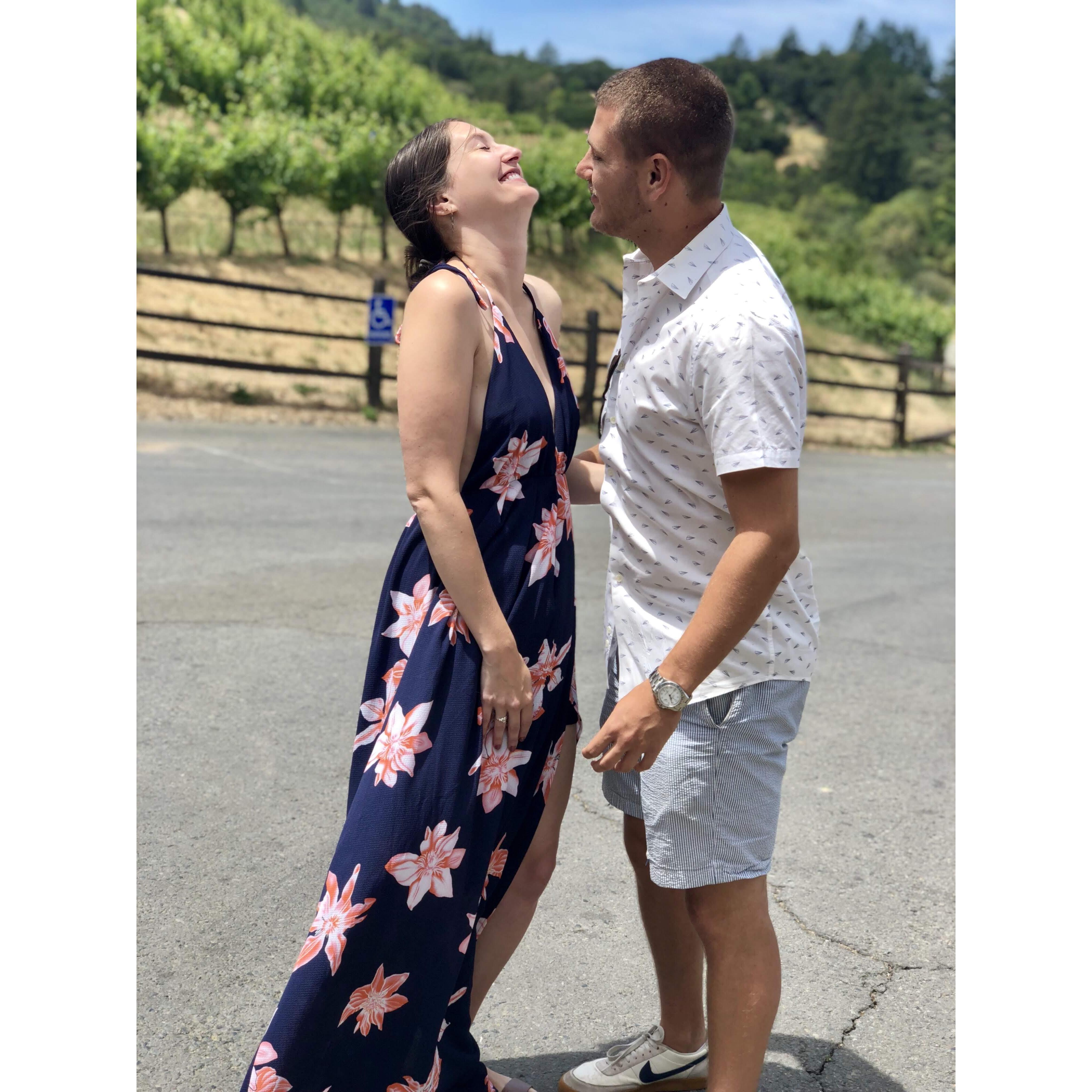 Wine tasting in Napa with friends