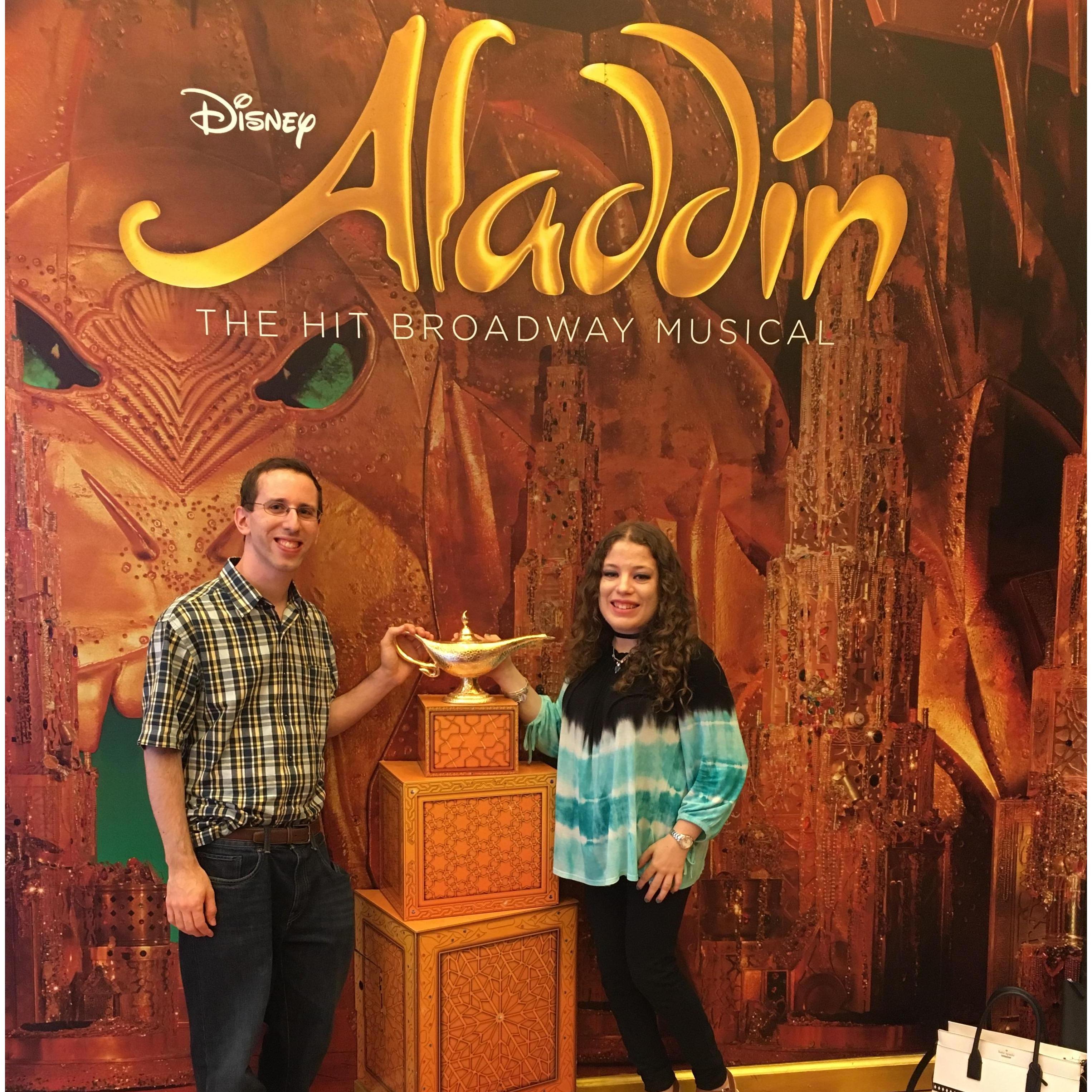 Our first anniversary - we went to see Aladdin on Broadway
July 23, 2017