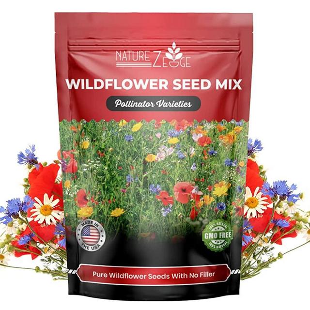 170,000 Wildflower Seeds, 1/4 lb, 35 Varieties of Flower Seeds, Mix of Annual and Perennial Seeds for Planting, Attract Butterflies and Hummingbirds, Non-GMO…