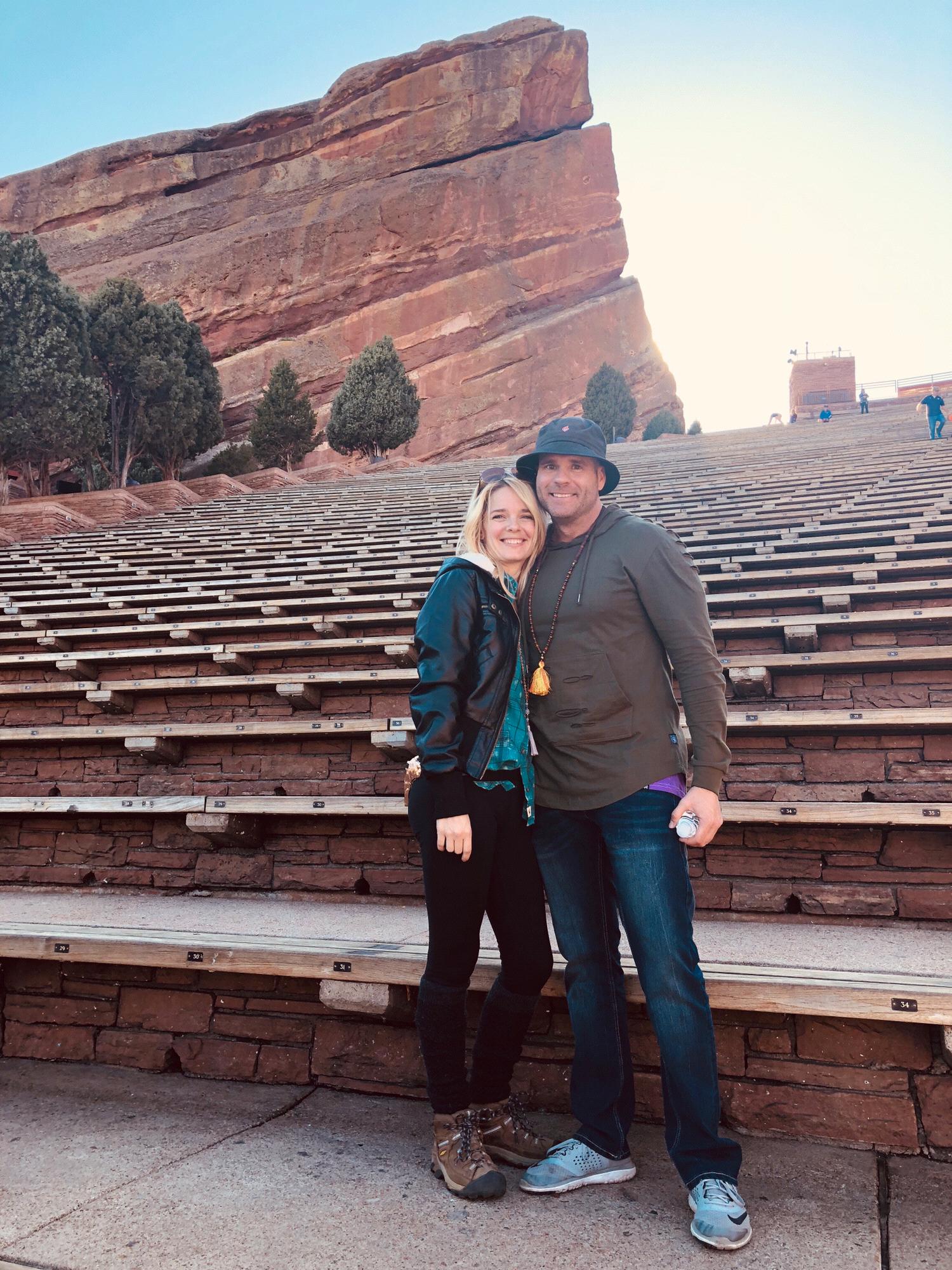 Standing in the spot where we got engaged. Red Rocks Amphitheatre, Morrison, CO.