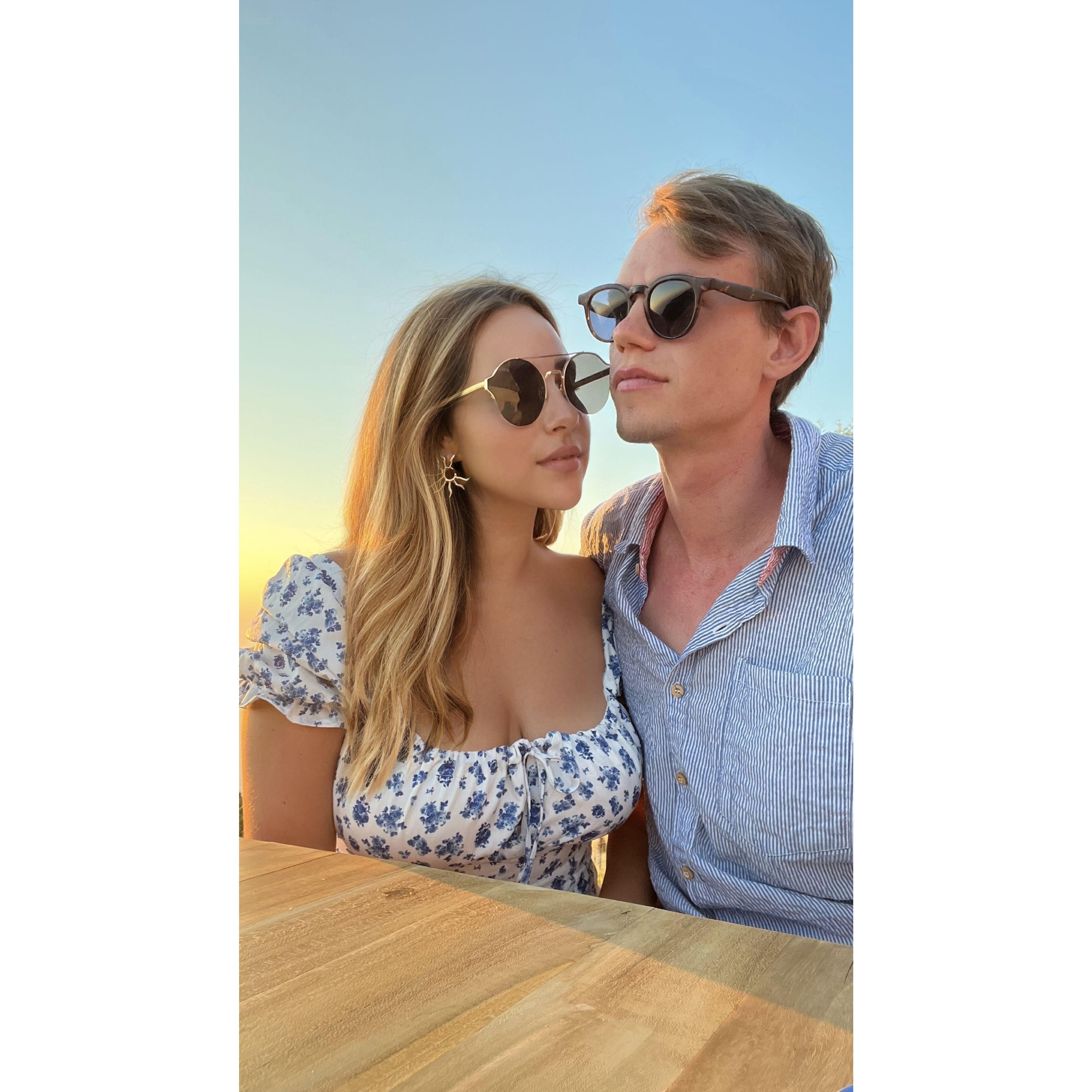 an engaged couple in our favorite country greece <3