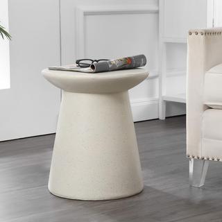 Hollie Minimalist Modern Drum Accent Table Pedestal