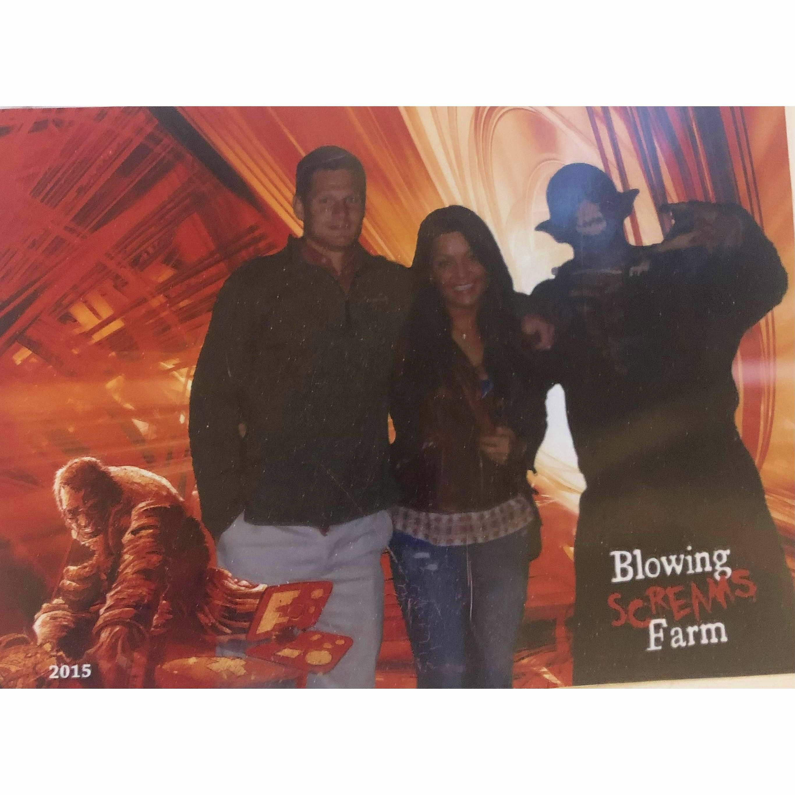 Haunted House date. The couple is so glad they paid for a copy of this picture!
