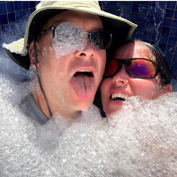 Foam pool party in Jamaica