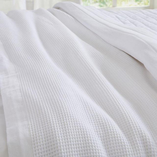 Great Bay Home 100% Cotton Soft All-Season Waffle Weave Knit Blanket