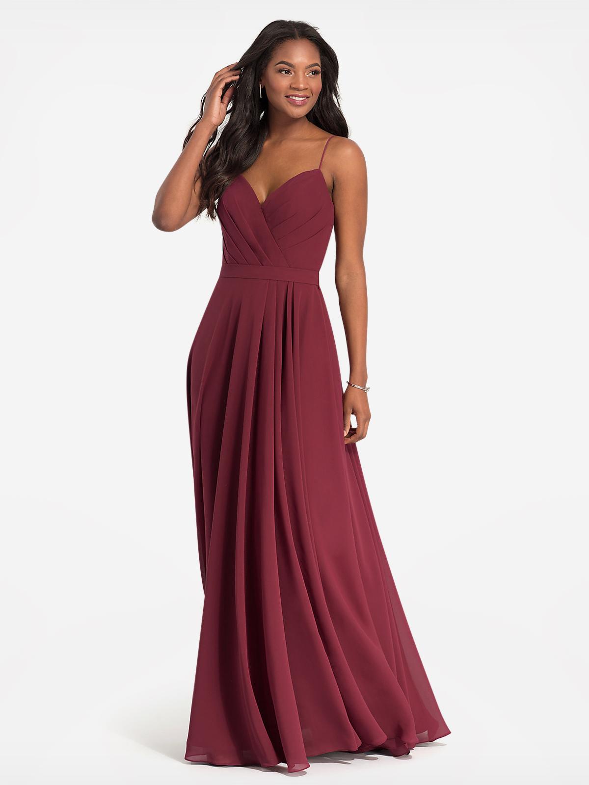 sweetheart chiffon kleinfeld long bridesmaid dress