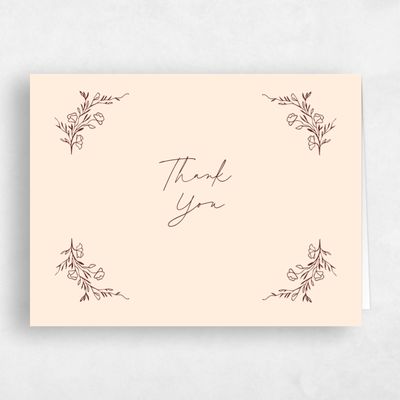 Buttercream, Orange Wedding Thank You - Marnina Landscape