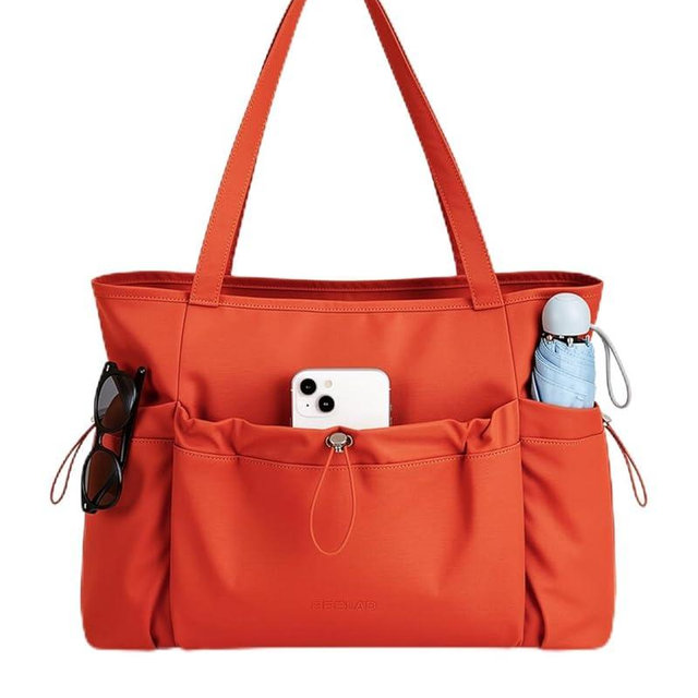 FHELAD Puffer Tote Bag for Women, Large Lightweight Quilted Work Shoulder Bag with Bottle Pocket for Travel, Office, Carry On | with drawstring, Soft shoulder strap