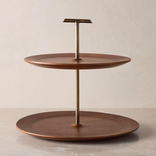 Bodin Serve Tiered Stand, Wood & Metal