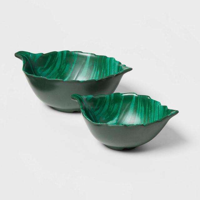 2pc Melamine and Bamboo Leaf Nesting Bowl Set - Opalhouse™