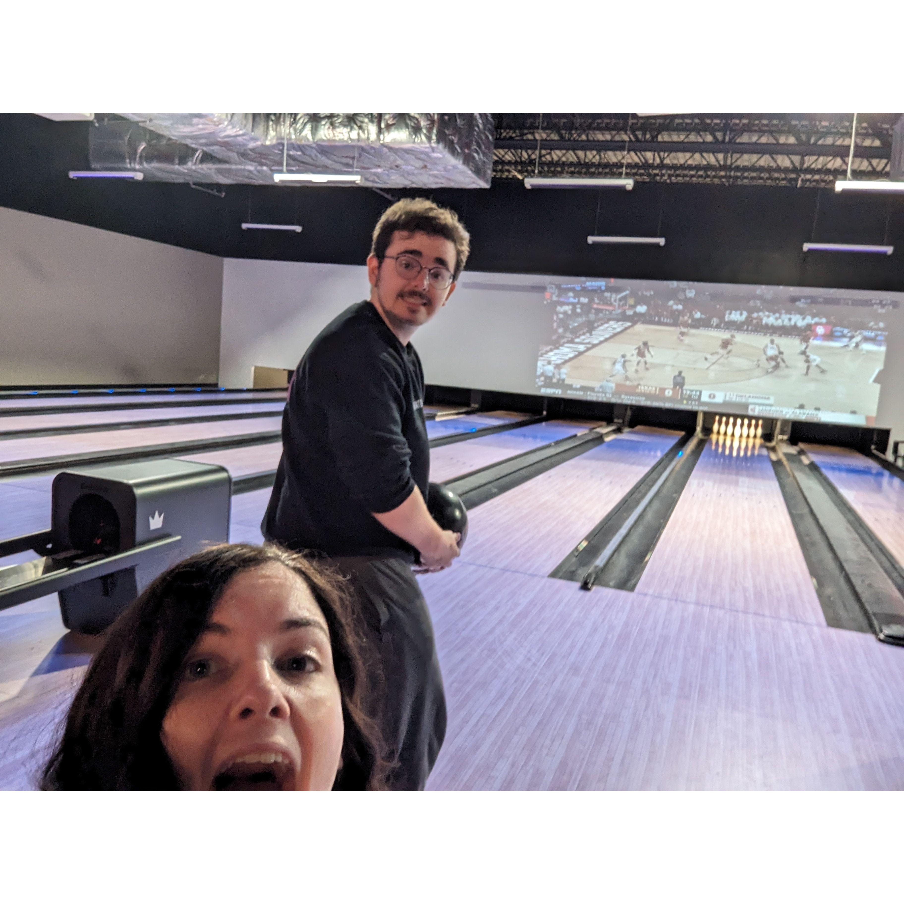One of our favorite date nights is bowling