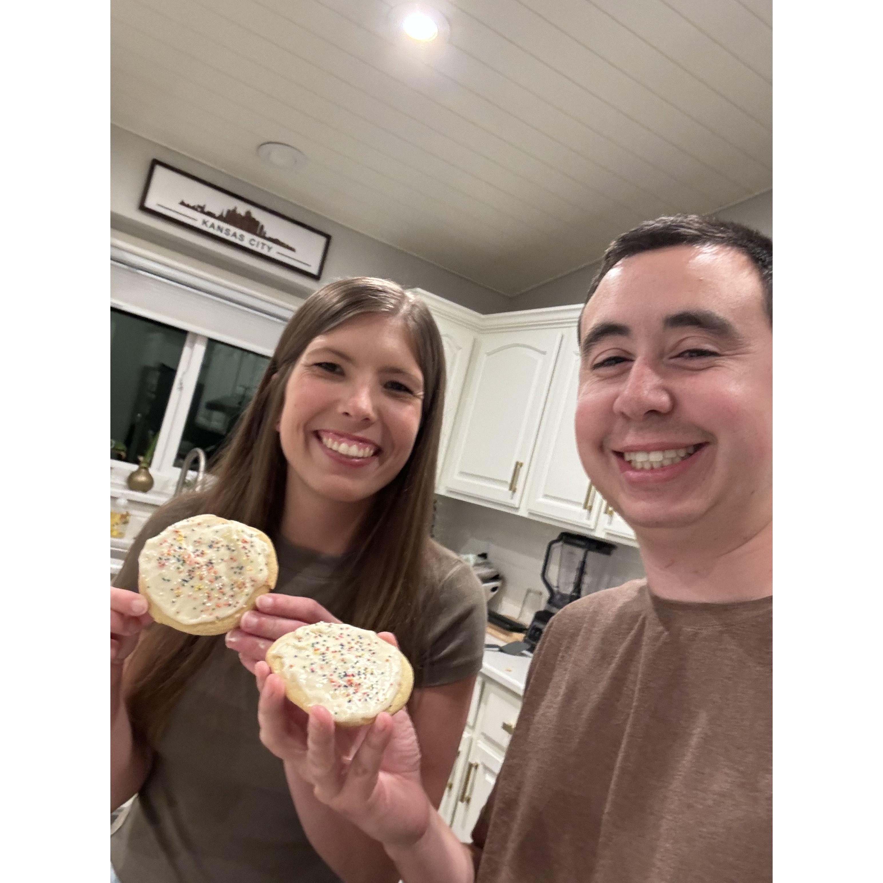 First pic together! Our 3rd date was cooking dinner and baking gluten free/dairy free treats!