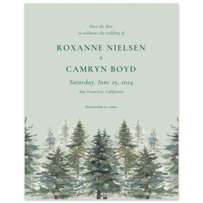 Light Sage, Green Wedding Digital Save the Date - Kelton Portrait