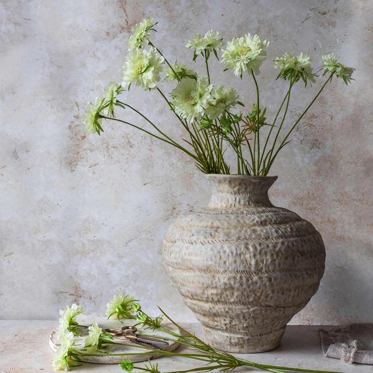 リトルマーメイド-アビスフラワー　SPR 2枚セット Abigail Ahern, Artificial Scabious Flower Stem, Set of 6 | Zola