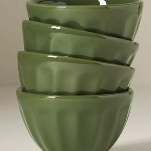 The Latte Stoneware Nut Bowls, Set of 4: Amelie Edition