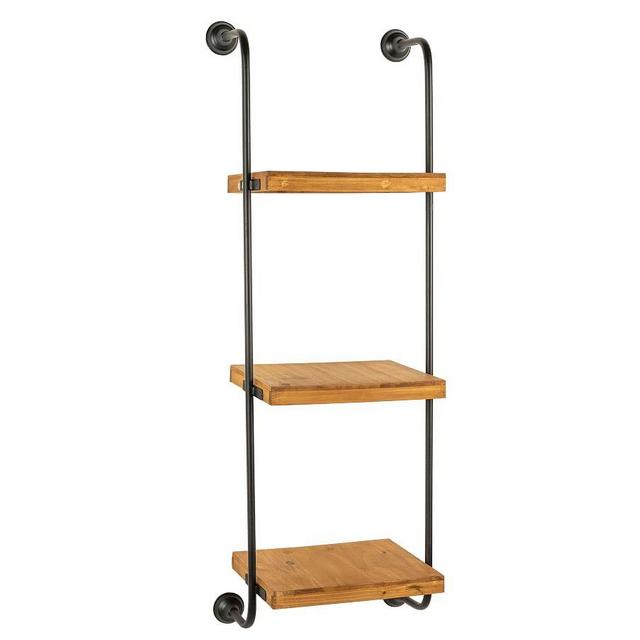 Hamlin Shelf Wooden Ladder, Brown Wash, 42"L x 12"H