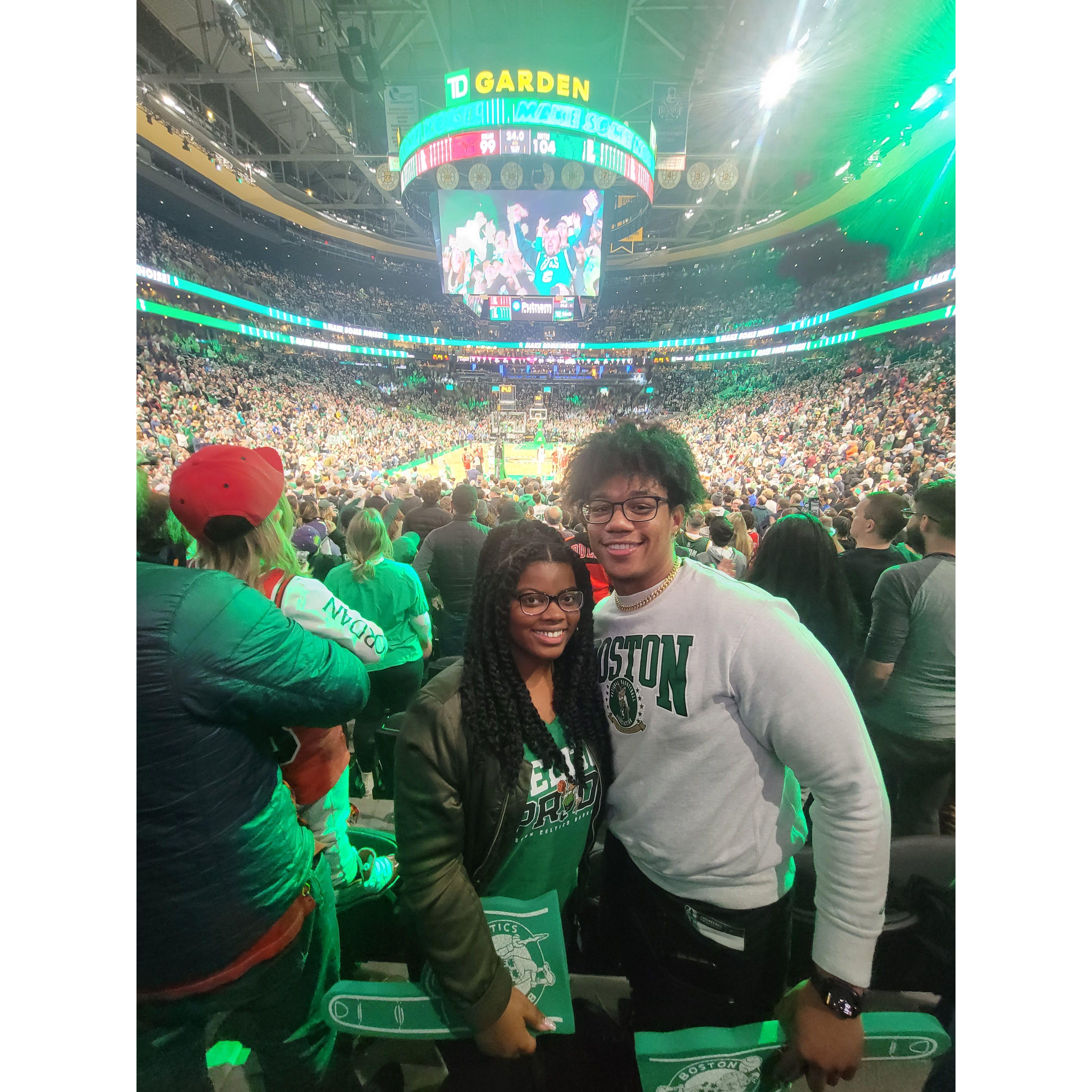 Boston! Watching our fav basketball team live